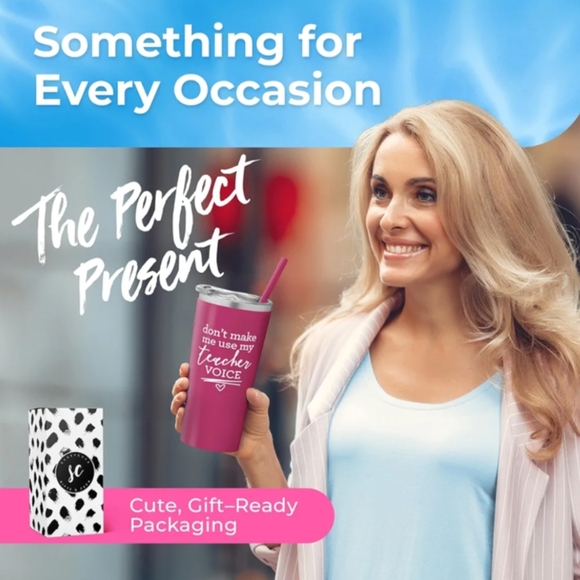 SassyCups Stainless Steel Don't Make Me Use My Teacher Voice Tumbler Pink 22 oz - Picture 4 of 8